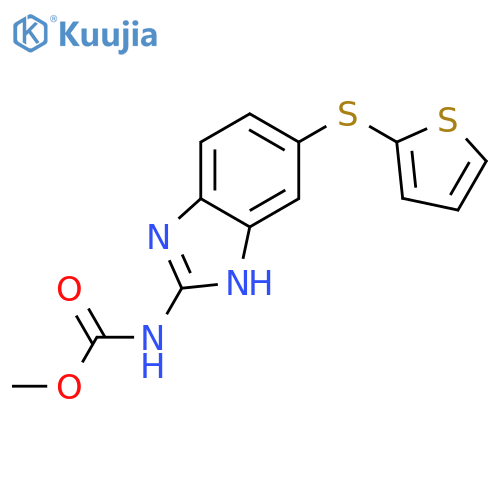 Carbamic acid, [5-(2-thienylthio)-1H-benzimidazol-2-yl]-, methyl ester structure