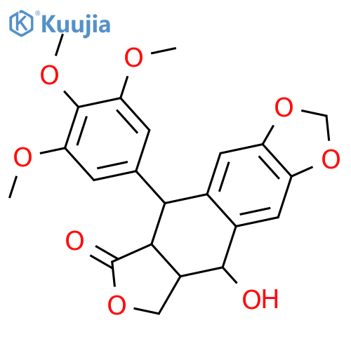 (5S,5aR,8aR,9S)-9-hydroxy-5-(3,4,5-trimethoxyphenyl)-5,8,8a,9-tetrahydrofuro[3',4':6,7]naphtho[2,3-d][1,3]dioxol-6(5aH)-one structure