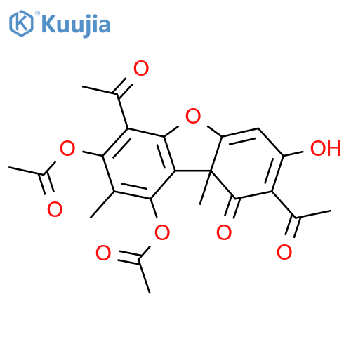 1,3(2H,9Bh)-dibenzofurandione, 6-acetyl-7,9-bis(acetyloxy)-2-(1-hydroxyethylidene)-8,9b-dimethyl- structure