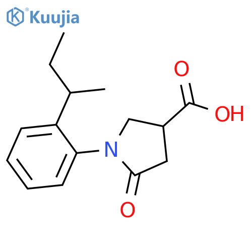 1-(2-Sec-butylphenyl)-5-oxopyrrolidine-3-carboxylic acid structure