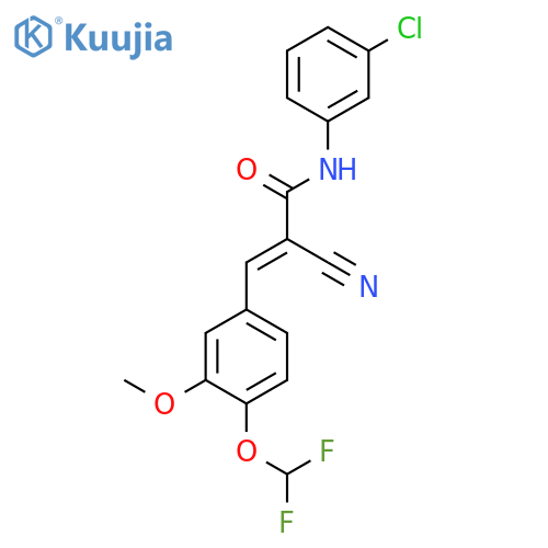 N-(3-chlorophenyl)-2-cyano-3-[4-(difluoromethoxy)-3-methoxyphenyl]prop-2-enamide structure
