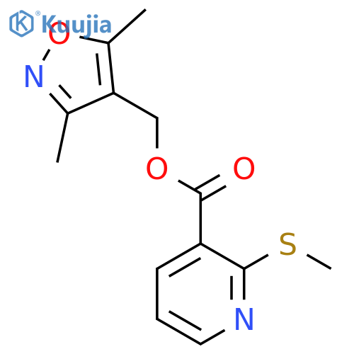 (dimethyl-1,2-oxazol-4-yl)methyl 2-(methylsulfanyl)pyridine-3-carboxylate structure