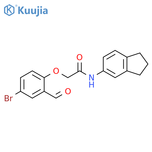 2-(4-Bromo-2-formylphenoxy)-N-(2,3-dihydro-1H-inden-5-yl)acetamide structure