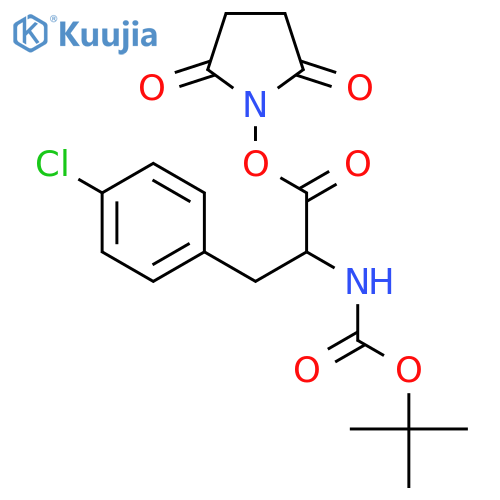 (2,5-dioxopyrrolidin-1-yl) (2R)-2-(tert-butoxycarbonylamino)-3-(4-chlorophenyl)propanoate structure