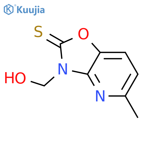 Oxazolo[4,5-b]pyridine-2(3H)-thione, 3-(hydroxymethyl)-5-methyl- structure