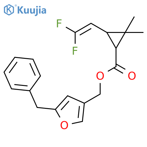 (5-benzylfuran-3-yl)methyl (1S,3S)-3-(2,2-difluoroethenyl)-2,2-dimethylcyclopropanecarboxylate structure