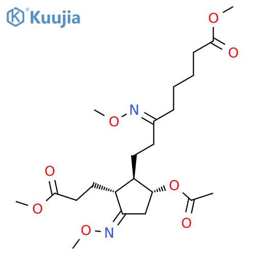 Methyl (6Z)-8-[(1R,2R,3Z,5R)-5-acetyloxy-3-methoxyimino-2-(3-methoxy-3-oxopropyl)cyclopentyl]-6-methoxyiminooctanoate structure