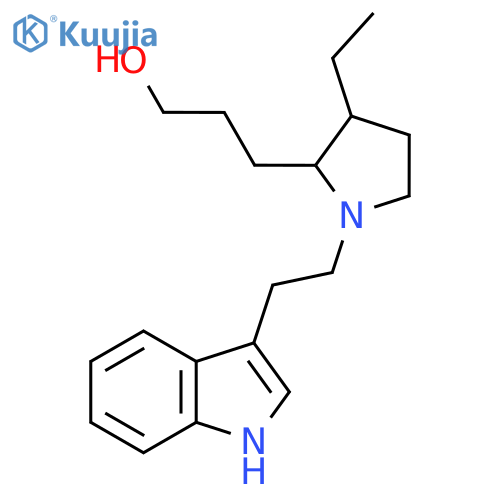 3-[3-Ethyl-1-[2-(1H-indol-3-yl)ethyl]pyrrolidin-2-yl]propan-1-ol structure