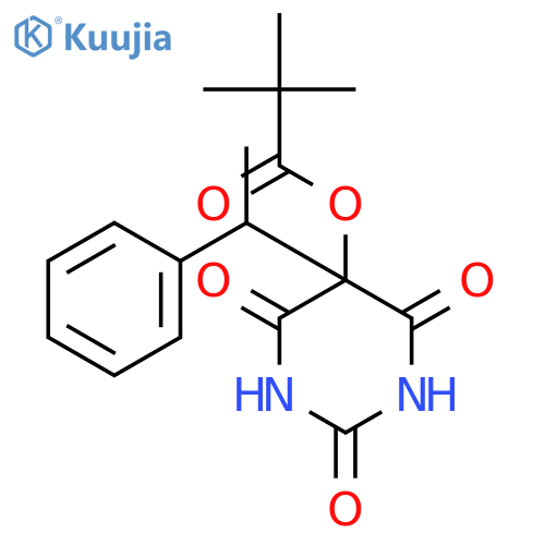 2,4,6-trioxo-5-(1-phenylethyl)hexahydropyrimidin-5-yl 2,2-dimethylpropanoate structure