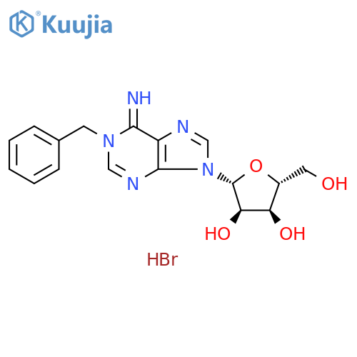 2-(1-benzyl-6-iminopurin-9-yl)-5-(hydroxymethyl)oxolane-3,4-diol;hydrobromide structure