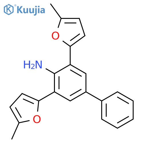 [1,1'-BIPHENYL]-4-AMINE, 3,5-BIS(5-METHYL-2-FURANYL)- structure