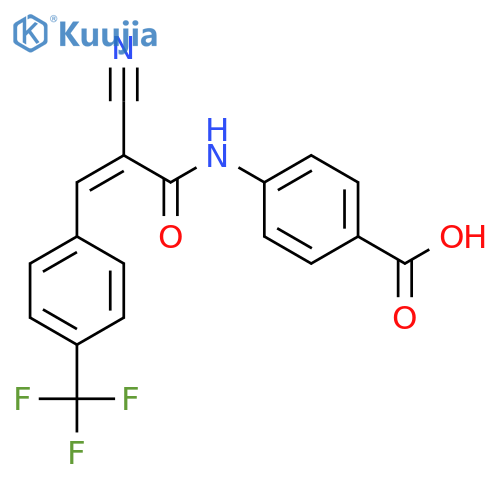 4-{2-Cyano-3-[4-(trifluoromethyl)phenyl]prop-2-enamido}benzoic acid structure