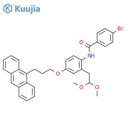 N-[4-(3-anthracen-9-ylpropoxy)-2-(2,2-methoxyethyl)phenyl]-4-bromobenzamide structure