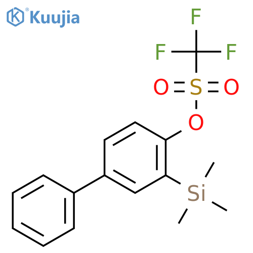 Methanesulfonic acid, trifluoro-, 3-(trimethylsilyl)[1,1'-biphenyl]-4-yl ester structure