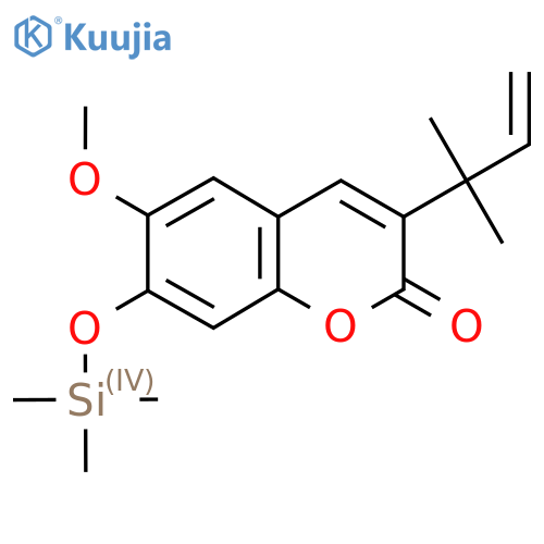 3-(1,1-Dimethyl-2-propenyl)-6-methoxy-7-[(trimethylsilyl)oxy]-2H-chromen-2-one structure
