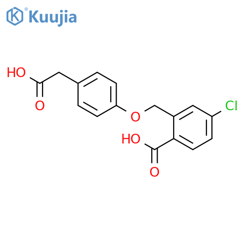 BENZENEACETIC ACID, 4-[(2-CARBOXY-5-CHLOROPHENYL)METHOXY]- structure