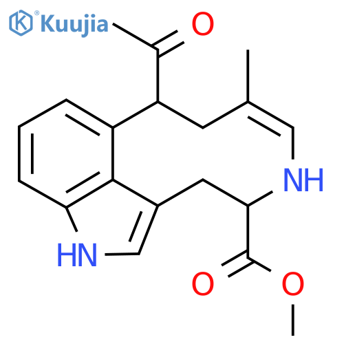 Methyl (4Z)-2-acetyl-4-methyl-6,11-diazatricyclo[7.6.1.012,16]hexadeca-1(16),4,9,12,14-pentaene-7-carboxylate structure