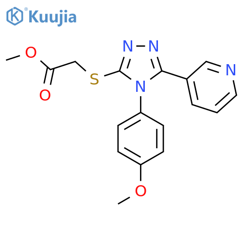 methyl 2-{4-(4-methoxyphenyl)-5-(pyridin-3-yl)-4H-1,2,4-triazol-3-ylsulfanyl}acetate structure