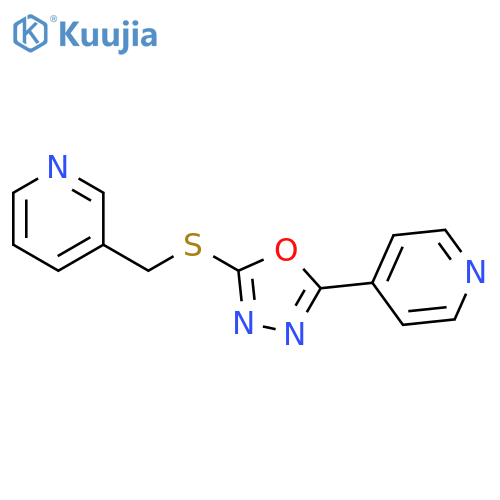 4-(5-{(pyridin-3-yl)methylsulfanyl}-1,3,4-oxadiazol-2-yl)pyridine structure