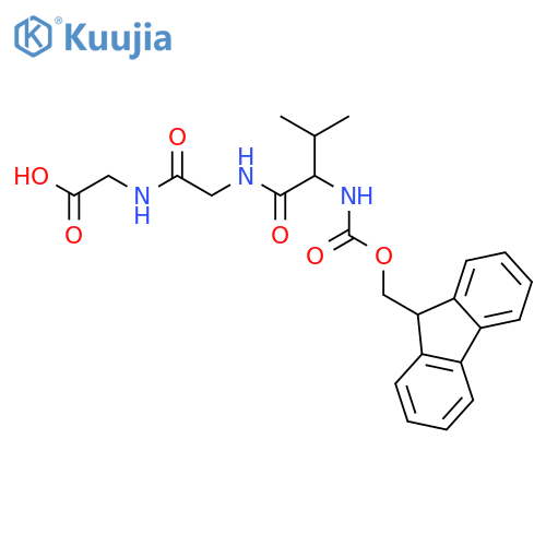 2-{2-(2S)-2-({(9H-fluoren-9-yl)methoxycarbonyl}amino)-3-methylbutanamidoacetamido}acetic acid structure