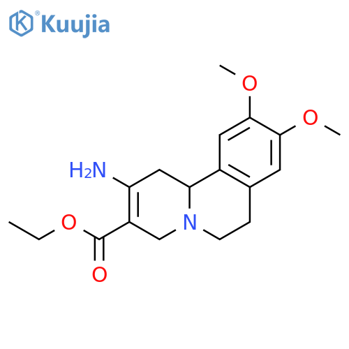 ethyl 2-amino-9,10-dimethoxy-4,6,7,11b-tetrahydro-1H-benzo[a]quinolizine-3-carboxylate structure