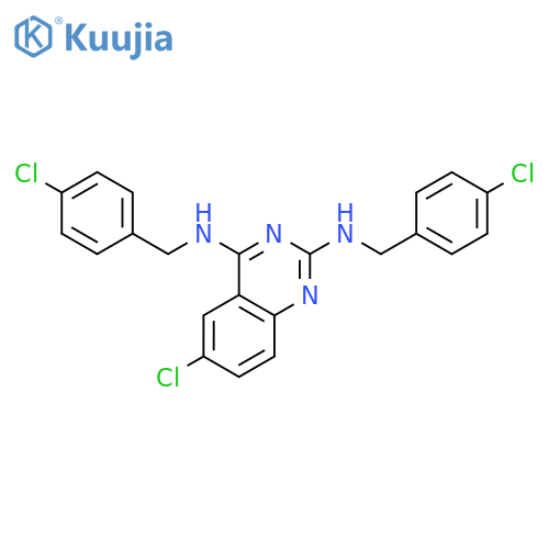 2,4-QUINAZOLINEDIAMINE, 6-CHLORO-N,N'-BIS[(4-CHLOROPHENYL)METHYL]- structure