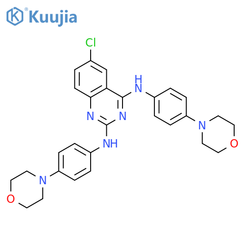 2,4-QUINAZOLINEDIAMINE, 6-CHLORO-N,N'-BIS[4-(4-MORPHOLINYL)PHENYL]- structure