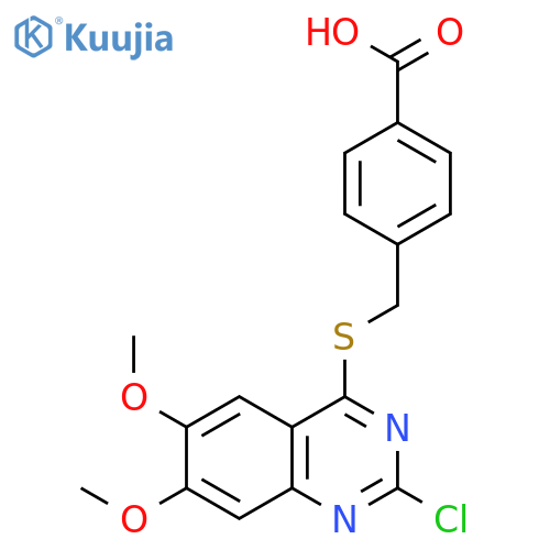 Benzoic acid, 4-[[(2-chloro-6,7-dimethoxy-4-quinazolinyl)thio]methyl]- structure