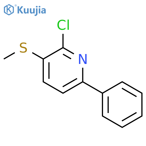 PYRIDINE, 2-CHLORO-3-(METHYLTHIO)-6-PHENYL- structure