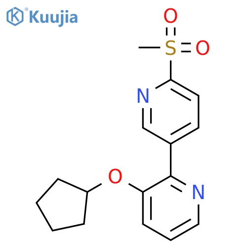 2,3'-Bipyridine, 3-(cyclopentyloxy)-6'-(methylsulfonyl)- structure