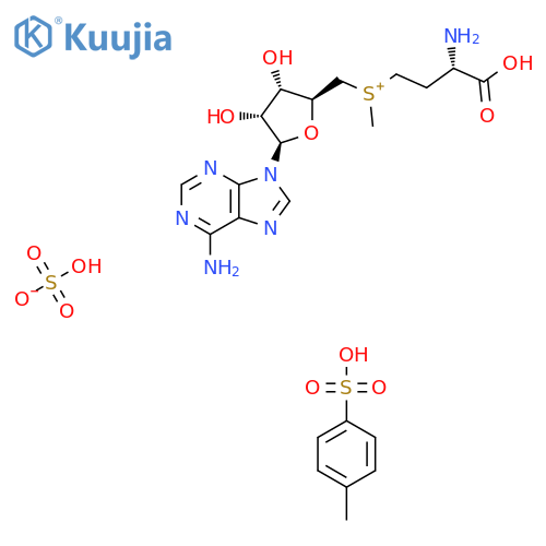 [(3S)-3-Amino-3-carboxypropyl]-[[(2S,3S,4R,5R)-5-(6-aminopurin-9-yl)-3,4-dihydroxyoxolan-2-yl]methyl]-methylsulfanium;hydrogen sulfate;4-methylbenzenesulfonic acid structure