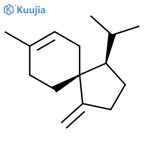 Spiro[4.5]dec-7-ene, 8-methyl-1-methylene-4-(1-methylethyl)-, (4R,5R)- structure