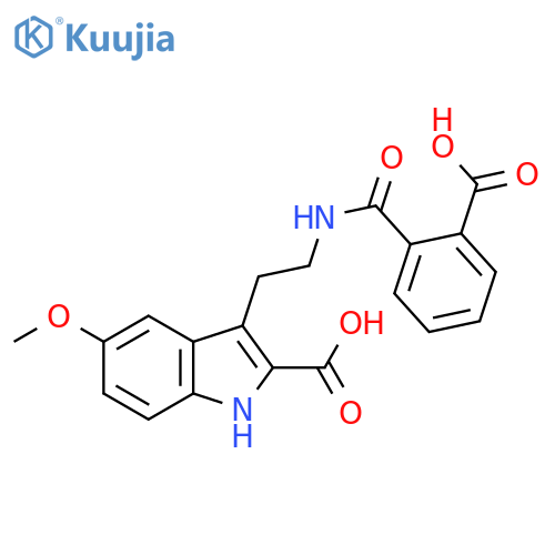 1H-Indole-2-carboxylic acid,3-[2-[(2-carboxybenzoyl)amino]ethyl]-5-methoxy- structure