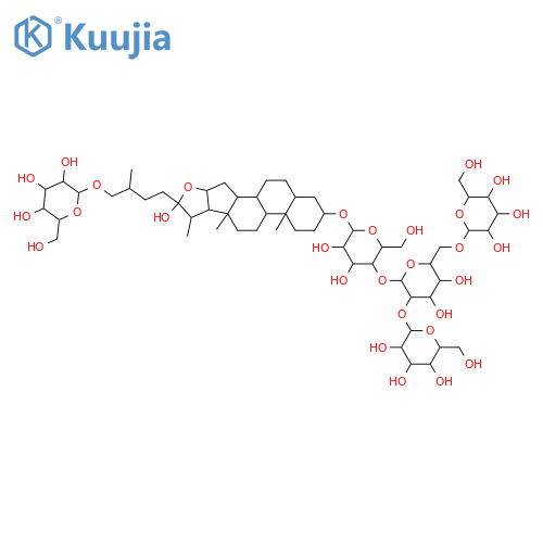 β-D-Glucopyranoside, (3β,5β,22α,25S)-26-(β-D-glucopyranosyloxy)-22-hydroxyfurostan-3-yl O-α-D-galactopyranosyl-(1→2)-O-[β-D-galactopyranosyl-(1→6)]-O-β-D-glucopyranosyl-(1→4)- (9CI) structure
