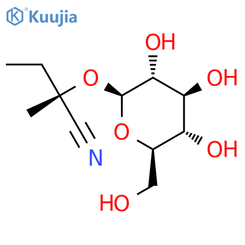 (2S)-2-(beta-D-glucopyranosyloxy)-2-methylbutanenitrile structure