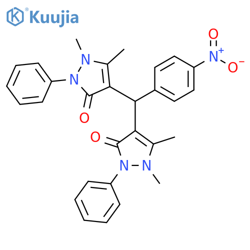 3H-Pyrazol-3-one, 4,4-(4-nitrophenyl)methylenebis1,2-dihydro-1,5-dimethyl-2-phenyl- structure