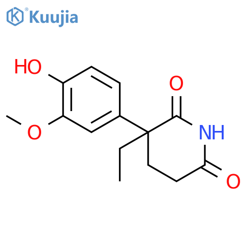 3-ethyl-3-(4-hydroxy-3-methoxyphenyl)piperidine-2,6-dione structure