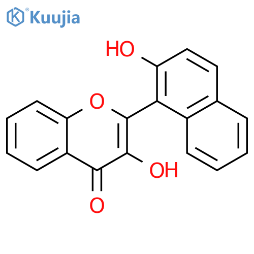 4H-1-BENZOPYRAN-4-ONE, 3-HYDROXY-2-(2-HYDROXY-1-NAPHTHALENYL)- structure