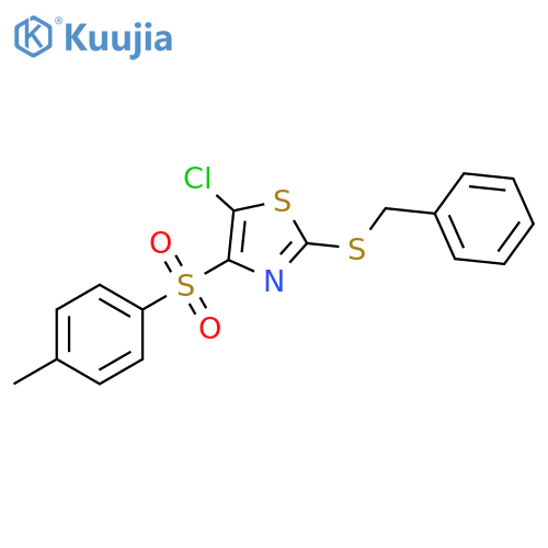 Thiazole, 5-chloro-4-[(4-methylphenyl)sulfonyl]-2-[(phenylmethyl)thio]- structure