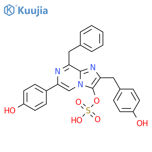 Imidazo[1,2-a]pyrazin-3-ol,6-(4-hydroxyphenyl)-2-[(4-hydroxyphenyl)methyl]-8-(phenylmethyl)-,3-(hydrogen sulfate) structure
