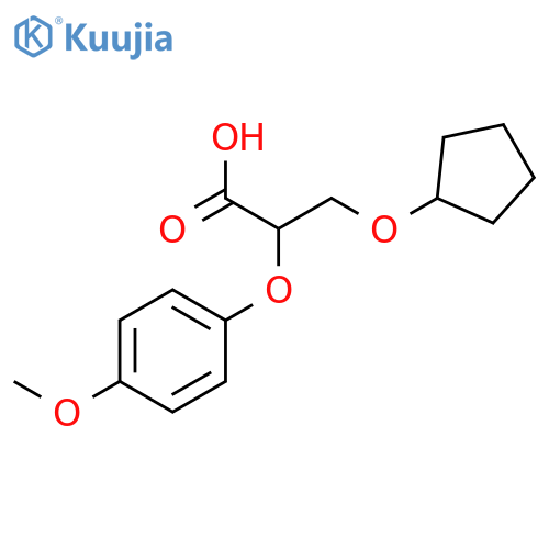 PROPANOIC ACID, 3-(CYCLOPENTYLOXY)-2-(4-METHOXYPHENOXY)- structure