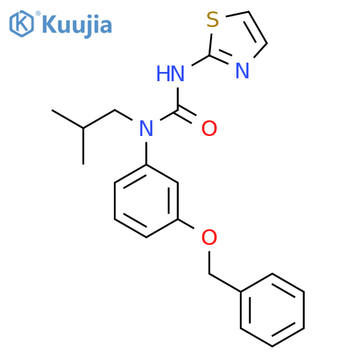Urea, N-(2-methylpropyl)-N-[3-(phenylmethoxy)phenyl]-N'-2-thiazolyl- structure