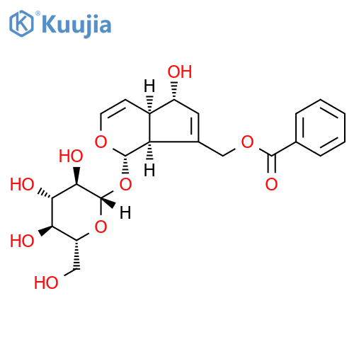[(1S,4aR,5S,7aS)-1-(beta-D-glucopyranosyloxy)-5-hydroxy-1,4a,5,7a-tetrahydrocyclopenta[c]pyran-7-yl]methyl benzoate structure