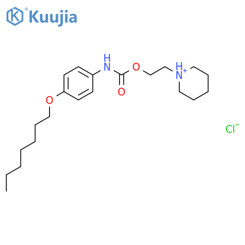 Carbamic acid, [4-(heptyloxy)phenyl]-, 2-(1-piperidinyl)ethyl ester,monohydrochloride structure