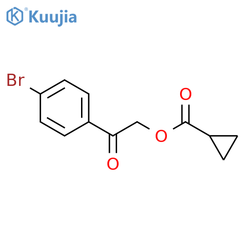 Cyclopropanecarboxylic acid, 2-(4-bromophenyl)-2-oxoethyl ester structure