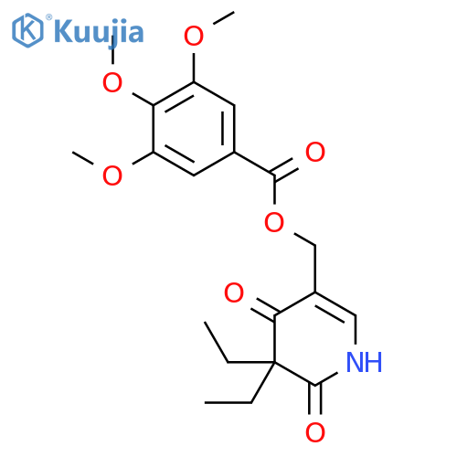 (5,5-diethyl-4,6-dioxo-1,4,5,6-tetrahydropyridin-3-yl)methyl 3,4,5-trimethoxybenzoate structure