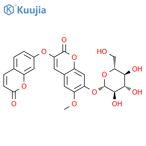 6-methoxy-2-oxo-3-[(2-oxo-2H-chromen-7-yl)oxy]-2H-chromen-7-yl beta-D-glucopyranoside structure