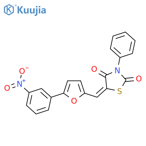(5E)-5-{[5-(3-nitrophenyl)furan-2-yl]methylidene}-3-phenyl-1,3-thiazolidine-2,4-dione structure