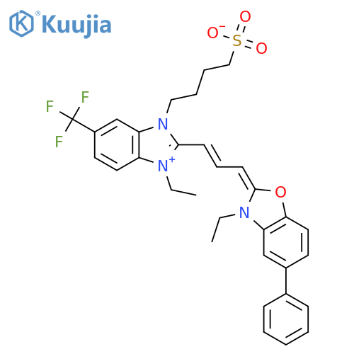 Benzoxazolium,3-ethyl-2-[3-[1-ethyl-1,3-dihydro-3-(4-sulfobutyl)-5-(trifluoromethyl)-2H-benzimidazol-2-ylidene]-1-propen-1-yl]-5-phenyl-,inner salt structure