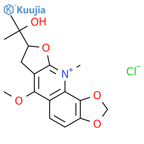 (8S)-8-(2-hydroxypropan-2-yl)-6-methoxy-10-methyl-7,8-dihydro[1,3]dioxolo[4,5-h]furo[2,3-b]quinolin-10-ium chloride structure